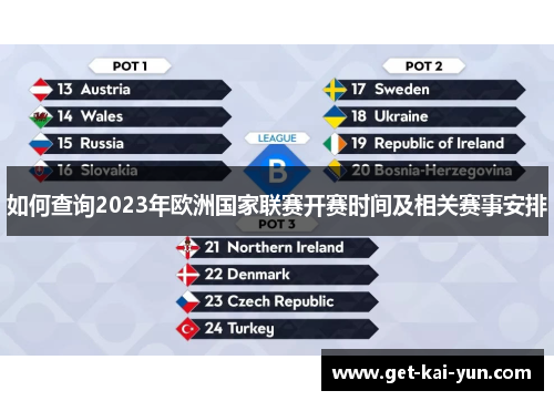 如何查询2023年欧洲国家联赛开赛时间及相关赛事安排