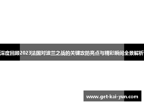 深度回顾2023法国对波兰之战的关键攻防亮点与精彩瞬间全景解析